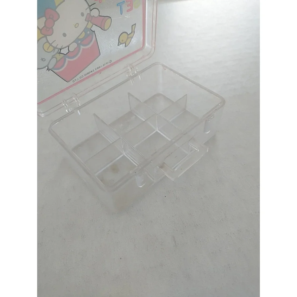Vintage Sanrio Hello Kitty Trinket Box 1976 1983 Primary Color Block Decor